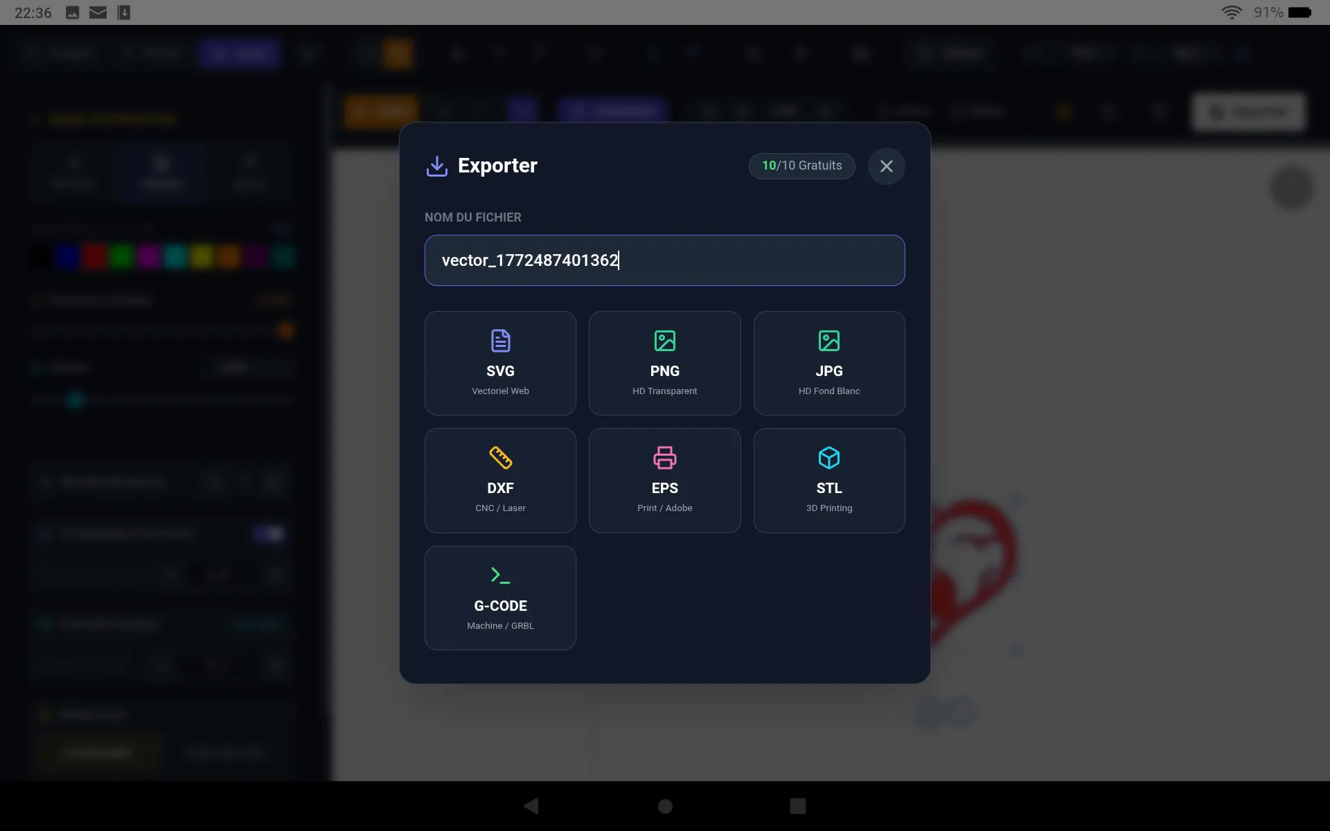 Exportation Vectorize Pro